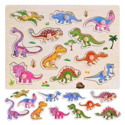 Obrázok produktu pre Drevená vkladačka Dinosauri, 11 dielov Jokomisiada