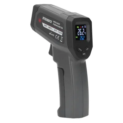Image de Thermomètre infrarouge pour cuisiner et griller - Thermomètre numérique avec émissivité réglable 12:1, écran LCD & rétroéclairage