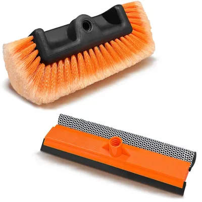 Productafbeelding van ARTIPOLY wasborstel voor auto's, 30,5 cm, met zachte borstels + ruitenwisser/schraper, 25,4 cm, 2-in-1