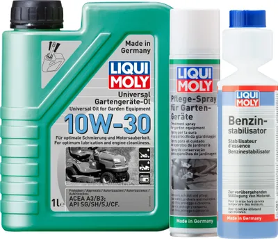 Produktbild von LIQUI MOLY Gartengeräte Pflegespray, Gartengeräte -Öl 10W-30, Benzinstabilisator