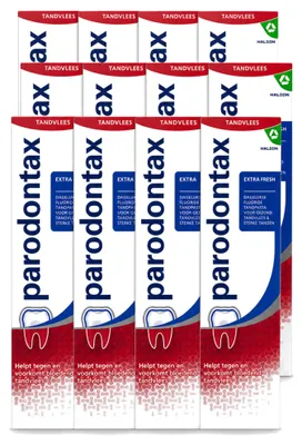 Imagen del producto de 12 tubos de pasta dental Parodontax Extra Fresh para encías sangrantes, 75 ml - Paquete económico - 12 unidades