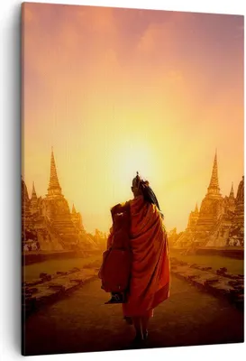Produktbild von Bild auf Leinwand - Leinwandbild - Einteilig - Tempel Mönch - 50x70cm - Wand Bild - Wanddeko - Wandbilder - Leinwanddruck - Kunstdruck - Wanddekoration - Leinwand bilder - Wandbild - PA50x70-3472