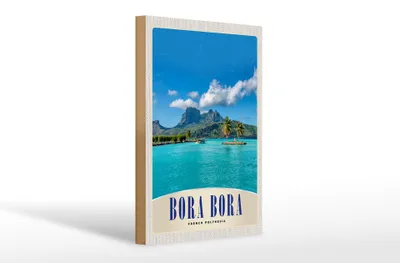 Produktbild von Holzschild Reise 20x30cm Bora Bora Insel Polylnesia
