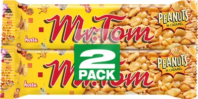 Produktbild von Mr Tom Erdnussriegel aus gerösteten Erdnüssen mit Karamell 2 x 40g