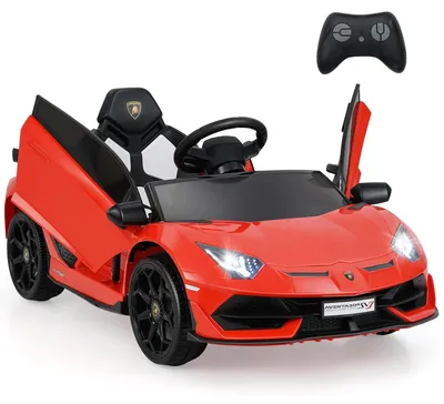 Image de Voiture électrique pour enfants - Voiture à assise avec télécommande -2,4 GHz - Phares à LED - Lecteur MP3 - 4 roues - Rouge