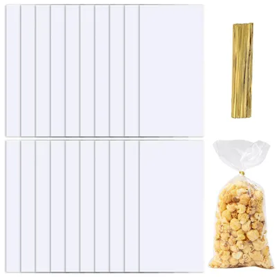 Cellophanebeutel 100 Stück transparent 12,5x27,5 cm mit Bindern