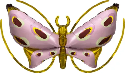Produktbild von Oblique Unique Folien Luftballon Schmetterling Flügel XXL Ballon zum Umbinden für Kinder Geburtstag Fasching Karneval - rosa gold