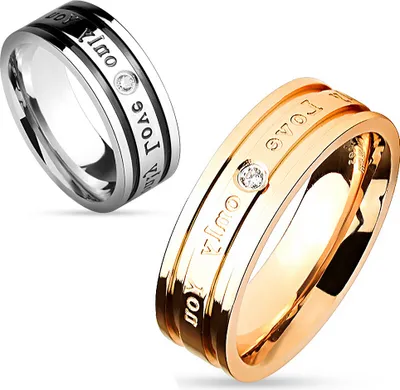 Produktbild von Damen Herren Ring Edelstahl Partnerring Ehering Trauring Zirkonia Kristall  rosegold 52 - Ø 16,51 mm