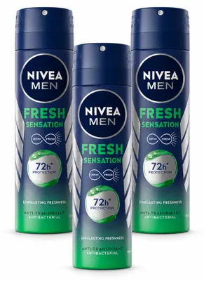 Image de 3 sprays déodorants NIVEA MEN Fresh Sensation - 150 ml - Pack avantage - 3 pièces