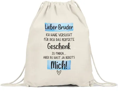 Produktbild von Bruder Geschenk Turnbeutel Gymsack  Mit Spruch Geschwister Brüderchen Humor Sarkasmus Geschenkidee