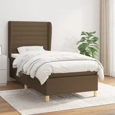 Produktbild von Boxspringbett mit Matratze Dunkelbraun 80x200 cm Stoff 3128560