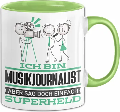 Produktbild von Musikjournalist Geschenk Tasse Ich Bin Musikjournalist Aber Sag Doch Einfach Superheld Lustige Geschenkdiee für Musikjournalist Kaffee-Becher (Grün)