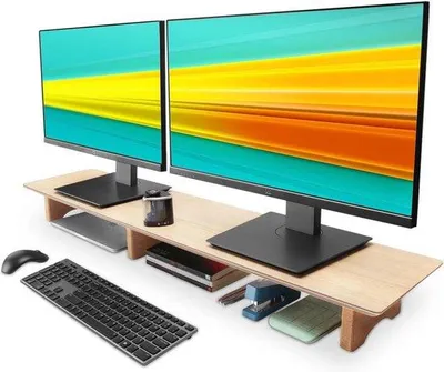 Image de Support pour écran en bois Eichenhöher, grand format, organiseur de bureau