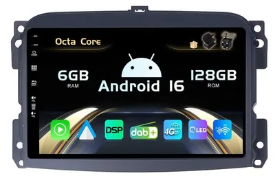 Immagine prodotto di Autoradio Android 13 per FIAT 500L - 4G, DAB, schermo da 10,1 pollici, CarPlay/Android Auto wireless