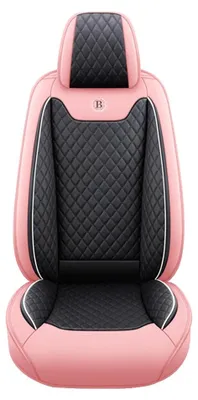 Produktbild von Autositzbezug, wasserdichtes Kunstleder, universelle Passform, Schwarz und Pink