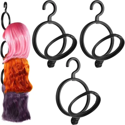 Produktbild von 3 Stück Perückenständer, Hängender Perückenständer mit Haken für Hüte und Perücken aller Größen