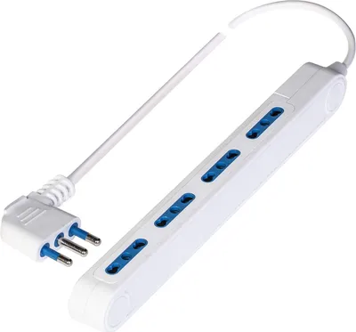 Obrázok produktu pre Predlžovací kábel s viacerými zásuvkami – 16 A, so zástrčkou – 4 dvojité zásuvky – 1,5 m – biely kábel