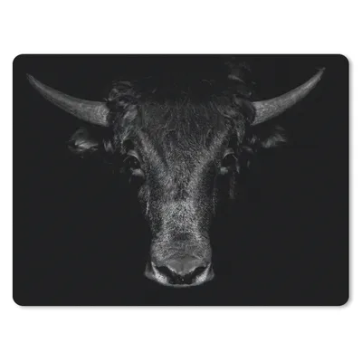 Produktbild von MuchoWow® Mauspad Mousepad Taurus - Tiere - Schwarz - Weiß 23x19 cm - Mousepads - Maus Mat - Pad - Mausunterlage - Schreibtischunterlage - Mauspad