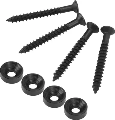 Produktbild von 4 Sets Gitarrenhalsgelenk Buchsen Set Basshals Befestigungsschrauben Metall Ferrule Bolt Zubeh?r fr E-Gitarre und Bass(Schwarz)