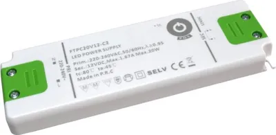 Image de FTPC20V12-C2 : bloc d'alimentation LED 12 V/1,6 A, boîtier compact