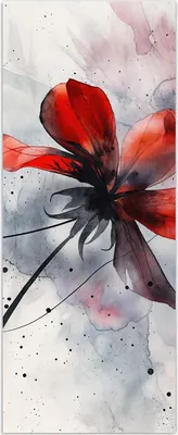 Produktbild von Glasbild 50x125cm in XXL für Wohnzimmer, Schlafzimmer Motiv Abstrakte Blüte