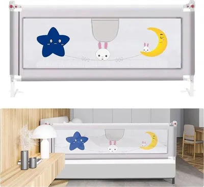 Produktbild von Famanu Bettgitter - Sicherheitsschutz für Kinderbetten - 150 cm, 180 cm, 200 cm