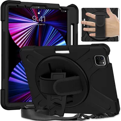 Immagine prodotto di Per Apple iPad Pro 11 2022 2021 2020 2018 Outdoor Nero Tablet Case Cover
