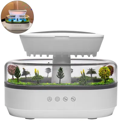 Produktbild von Rain Humidifier Diffusor, 250mL Luftbefeuchter mit 7 Farben LED Nachtlicht, Duftöl Diffusor mit Pilz Lampe, für frische Luft