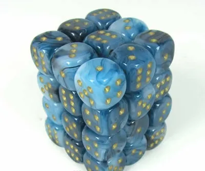 Immagine prodotto di Blocco cubo Chessex 12 mm D6: Phantom Teal / Oro
