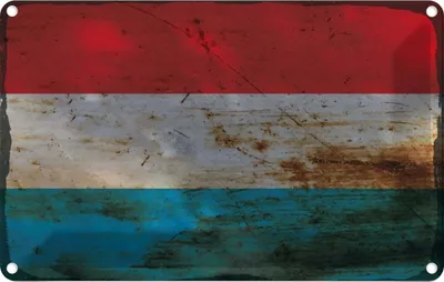 Produktbild von vianmo Blechschild 20x30 cm Luxemburg Luxembourg Rost Flagge Fahne Wappen