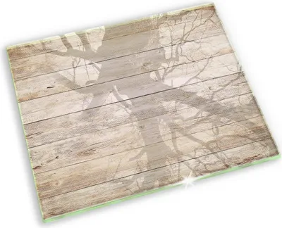 Produktbild von Glas Grabkerzen Untersetzer Motiv Gummifüße - 60x52 cm - Holzbretter