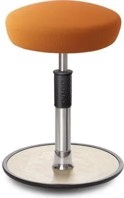 Produktbild von Sitz- Stehhocker Free Regular Hutsitz Gestrick Orange chrom /cremeweiß.
