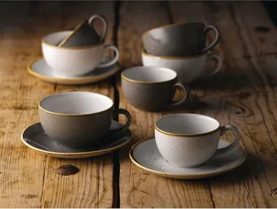 Produktbild von Churchill Stonecast Cappuccinotasse, grau, 170 ml, (12 Stück)