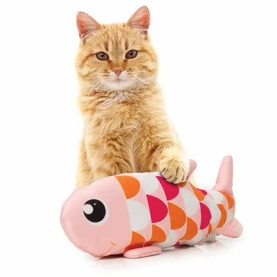 Produktbild von Interaktives Katzenspielzeug Groovy Fisch, Usb Aufladbar, Mit Katzenminze, 25 Cm, Rosa
