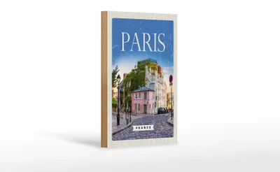 Produktbild von Holzschild Reise 12x18 cm Paris France Architektur Urlaub