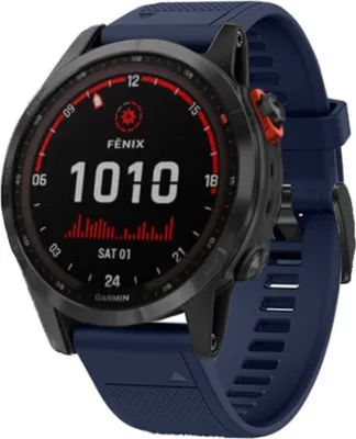 Produktbild von Strap-it Garmin Fenix 7 Silikonarmband (Dunkelblau)