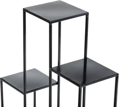 Produktbild von HowHomely Blumentreppe aus Metall 80cm, schwarz