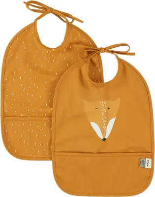 Produktbild von Trixie wasserdichtes Lätzchen 2er-Pack - Baby Lätzchen mit Auffangtasche Mr. Fox