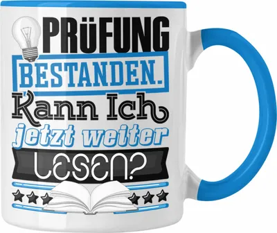 Produktbild von Trendation - Bachelor Master Prüfung Bestanden Geschenk Tasse Studium Prüfung Bestanden Kann Ich Jetzt Weiter Lesen Leseratte Geschenkidee (Blau)