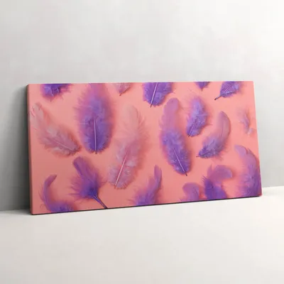 Produktbild von Bunte Federn – Leinwandbild Wandbild – 140x70 cm – Leinwandbilder – Wandbilder – Schlafzimmer – Flur