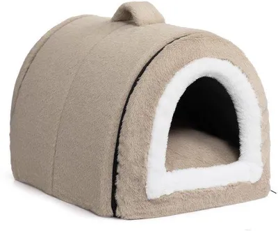 Productafbeelding van Kattenbed Klein Hondenbed - 2-in-1 Pluche Huisdierbed voor Binnen en Buiten