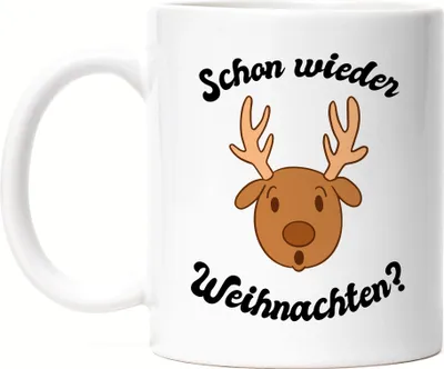 Produktbild von Schon Wieder Weihnachten Tasse Weiß Tolle Geschenkidee als Weihnachtsgeschenk Weihnachten Elch Lustiges Motiv