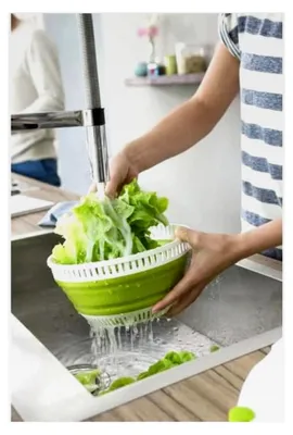 Produktbild von Salatschleuder, einziehbar, 4 l, grün