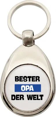 Produktbild von Huuraa Schlüsselanhänger Bester Opa der Welt Metall Schlüsselring Einkaufswagenchip Geschenkidee
