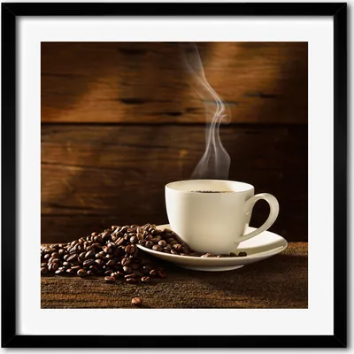 Produktbild von Bild - 50 cm x 50 cm - MDF - Rahmen, Wandkunst - Eine Tasse Kaffee
