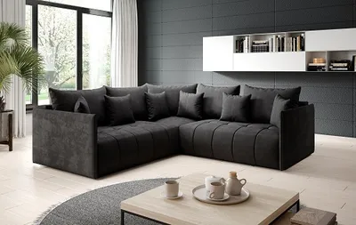 Produktbild von FurMeb24 - Ecksofa ASPEN L - Sofa mit Bettkasten und Schlaffunktion , Kissen - inklusive Topper (MONOLITH 95)