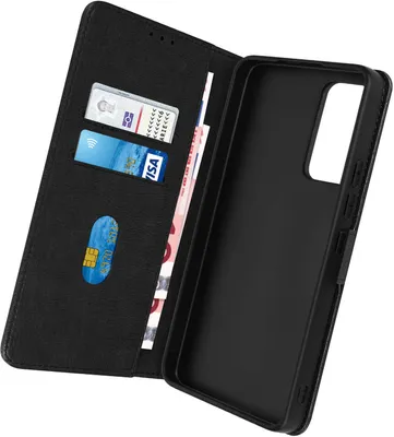 Zdjęcie produktu dla Avizar, Etui ze sztucznej skóry z funkcją podstawki dla Xiaomi 12T, Xiaomi 12T Pro, czarny