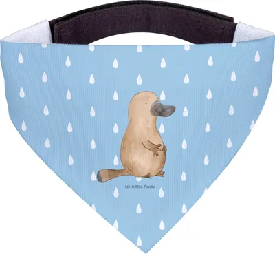 Produktbild von Mr. & Mrs. Panda Halstuch Schnabeltier Mut - Blau Pastell - Geschenk, Motivation, Hundehalstuch, Neustart, Arbeit, Hunde, Raodtrip, Für, Büro, Tuch, Meer, Hund