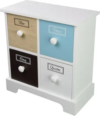 Produktbild von Lagerschrank aus MDF - 19x9,5x20,5cm - 4 Schubladen