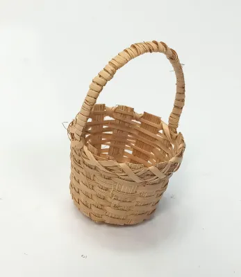 Produktbild von Miniatur Bambuskorb, für Weihnachtskrippe o. Puppenhaus, 3,5 cm (ohne Henkel)